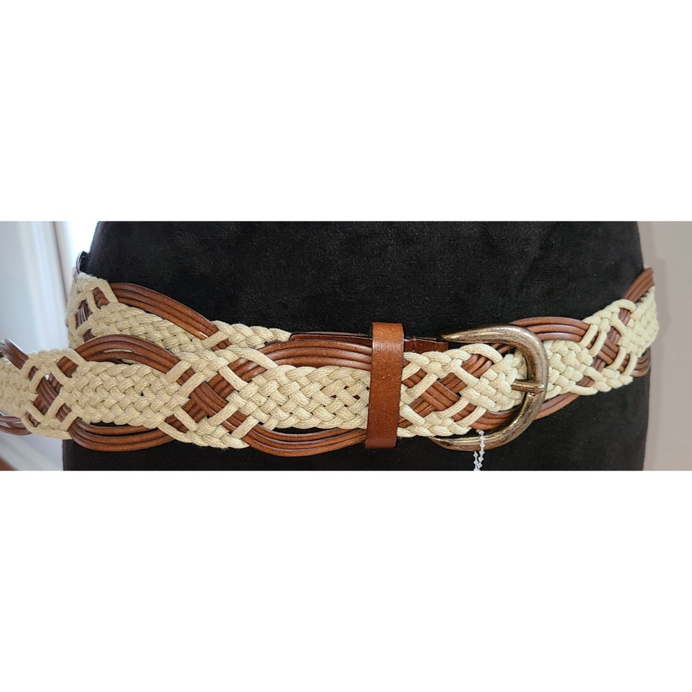 NWT Faded Glory Two Tone Adjustable Woven Belt Western Country Farmwear